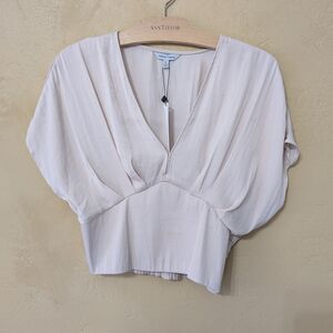 Ann Taylor Women's Cream V-Neck Top